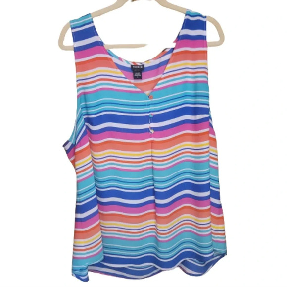 Torrid Bright Striped Sleeveless top - Picture 1 of 6